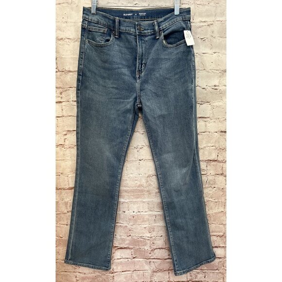 Old Navy Jeans Boys 18 Boot Cut Built in Flex Blue Denim NEW Adjustable Waist - Picture 1 of 6